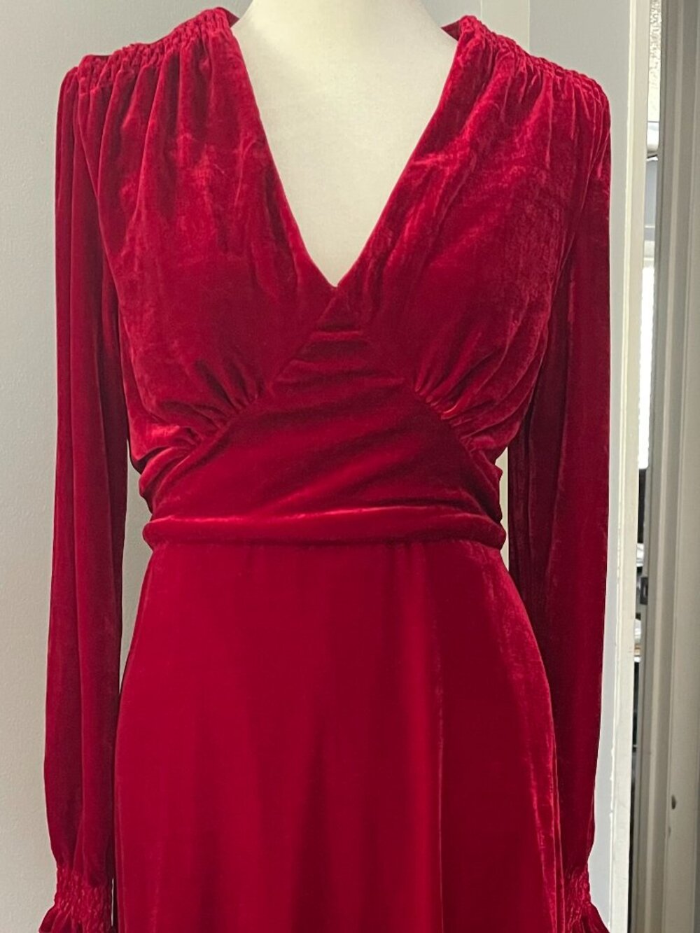 Joanie Burgundy Velvet Midi Dress